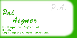 pal aigner business card